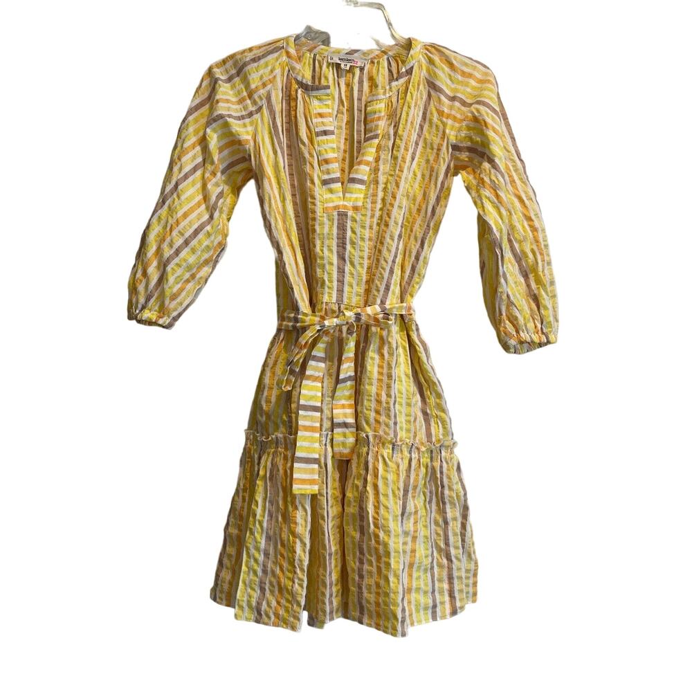 Lemlem Yellow and White Striped Mini Dress - Picture 3 of 11